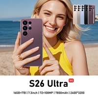 Téléphone portable S26 Ultra avec stylet numérique, 5G, écran AMOLED 7,3 pouces, batterie 8000 mAh, 16 Go/1 To, cadre métallique, détection de visage sans lumière, vente en gros OEM CE