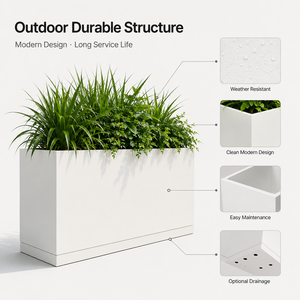 SEEYES Outdoor Custom Large Rectangular Powder Coated Metal <b>Planter</b> Box Aluminum for Street Landscape Project - Product Image 2