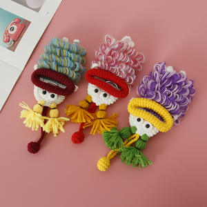 Porte-clés en crochet en forme de bouche de saucisse, nouveau design, porte-clés tricoté fait à la main, porte-clés tricoté, sac de protection pour clés, mignon - Product Image 4