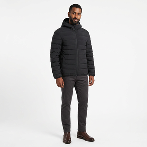 Fabricant de vêtements sur mesure – Nouvelle veste matelassée d'hiver pour homme, rembourrée en coton, avec coque en toile et col montant, style urbain - Product Image 1