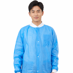 Blouses médicales jetables durables en SMS 45 g/m² pour adultes, longueur hanches, avec poches et poignets tricotés, stérilisées EOS - Product Image 3