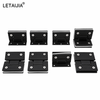 Charnière de porte de douche en acier inoxydable 304 avec plaques de montage rectangulaires et joints de protection pour quincaillerie de salle de bain