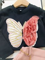 Ensemble deux pièces pour filles, style coréen, chemise à manches longues à fleurs + jupe plissée en PU, vêtements pour enfants anti-rides, mode automne