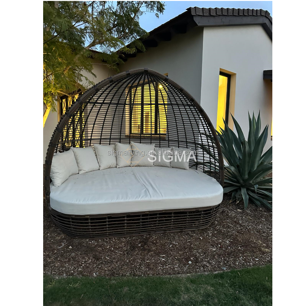 newly design water-resistant garden teak daybed outdoor furniture canopy bed garden furniture patio sunbed