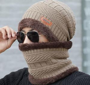 Cheapest Good Quality Comfortable Unisex Winter Hat and <b>Scarf</b> Set Slouchy Men Knit Beanie Hat With Inner Fur - Product Image 5