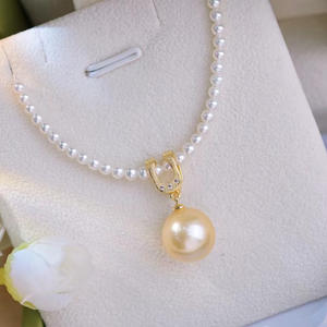 Pendentif en argent S925 pour collier, accessoires de bricolage, tendance, avec perles rondes de 9-13 mm et support vide 31002, breloques de perles - Product Image 3