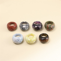 Bague tendance en pierre naturelle géométrique colorée au design minimaliste, cadeau idéal pour femmes et hommes en voyage