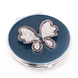 Vintage Butterfly Design Mother Day Promotional Gift Mirror Round Pocket Cosmetic Mirror Brand Jewelry Compact Mirror