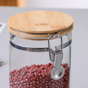 Bocal de rangement moderne en bois hermétique écologique avec couvercle verrouillable pour la confiture de bonbons ou le camping emballé dans une boîte - Product Image 5