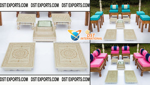 Ensemble de meubles de mandap de mariage design, prix inférieur, mandap en bois, chaises Vidhi, ensemble de chaises traditionnelles de mandap de mariage Vedi, Australie - Product Image 4