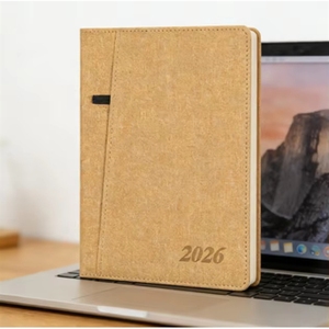 Carnet de notes en cuir PU format A5 2026 pour le commerce extérieur, agenda en anglais pur, en stock - Product Image 1