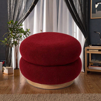 Chaise de loisirs moderne pouf en forme de champignon texturé rouge élégant pour salle à manger chambre bureau à domicile amélioration de la décoration du salon
