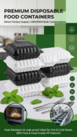 Contenants à hamburger jetables Fude, écologiques, en PP de qualité alimentaire, à 3 compartiments, pliables, pour usage industriel, personnalisables