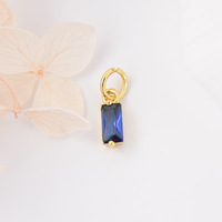Pendentif rectangulaire en zircon micro-incrusté or et cuivre pour la fabrication de bijoux DIY, accessoires pour femmes
