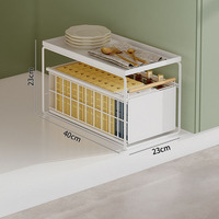 Meilleures ventes : Meuble de rangement de cuisine moderne avec tiroirs coulissants à plusieurs niveaux, paniers de rangement, étagères à épices métalliques et supports de rangement extractibles pour évier