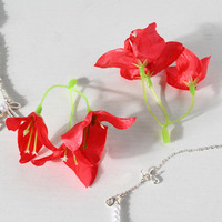 Têtes de fleurs artificielles en soie rouge, style fleur de prunier, matériaux DIY pour épingles à cheveux, accessoires de coiffure de mariage style Hanfu chinois