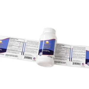 Custom Printed Health Care Medicine Pharmacy Bottle Logo Label Sticker Waterproof Adhesive Vinyl Vitamin Pill Packaging Labels