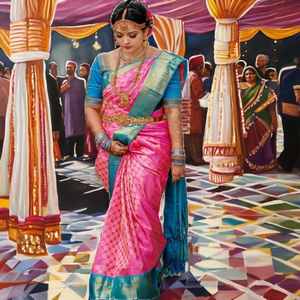 Sari de Punto de Algodón Largo hasta el Suelo, Diseño de Crochet, Estilo Bohemio Vintage, Casual para Mujer, con Estampado de Lámina, Secado Rápido - Product Image 2