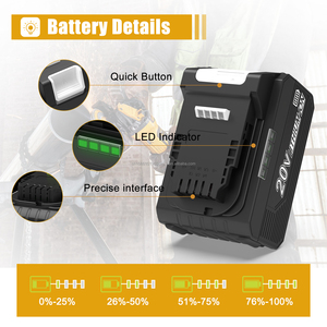 디월트 <span class=keywords><strong>20V</strong></span> MAX용 5.0Ah <span class=keywords><strong>20V</strong></span> 리튬 교체 배터리, DCB200 DCB201 DCB203 DCB205-2 DCB206 DCB204BT 호환 - Product Image 3