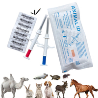 Microchip RFID de Biovidrio Implanteable de 134.2khz, 1.4x8mm, Fdx-b, Etiqueta de Identificación Animal, Transpondedor con Jeringa para Mascotas, Perros, Gatos, Peces