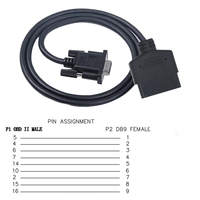 Db9 série Rs232 port femelle vers mâle Obd2 Obdii 16 broches adaptateur de câble Obd connecteur de rallonge de Diagnostic