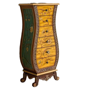 Solid Wood Storage Cabinet with 6 Shelves for Dining and Living Room Durable Traditional - Product Image 1