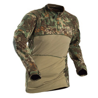 Fabricants pour vêtements de douane T-shirts tactiques à manches longues et à col ras du cou pour hommes T-shirts élastiques en nylon Ripstop Hunting Combat Tops