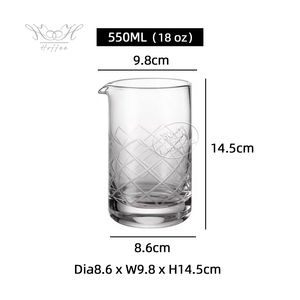 Sang trọng 550ml 18OZ Cocktail trộn thủy tinh liền mạch bartender khuấy bình trọng dưới thanh công cụ thời trang cũ pha lê thủy tinh - Product Image 2