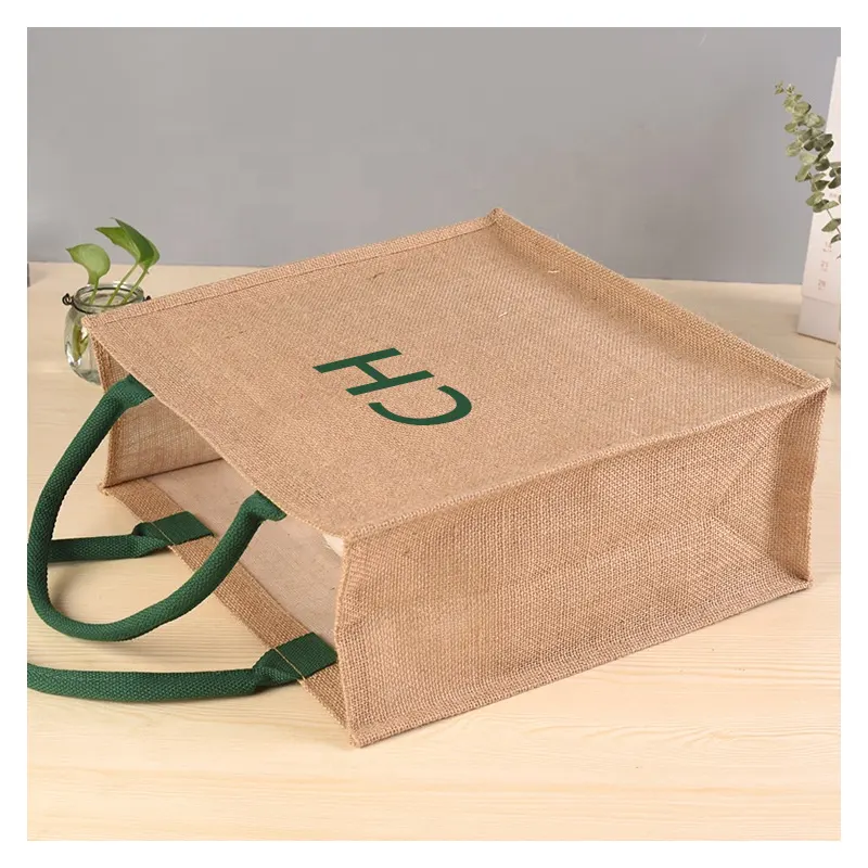 CH рекламный коричневый джутовый мешок на шнурке, Подарочный пакет, маленький джутовый подарочный пакет