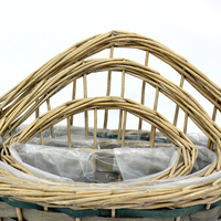 Panier à fleurs en osier, corbeille à fruits, décoration moderne, avec poignées, 1 pièce, 2022