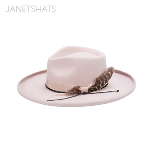 Linglong nouvelle mode OEM australien 100% laine personnalisé nouvelle mode larme feutre Fedora chapeaux bords roulés bord Hatt vente en gros - Product Image 4