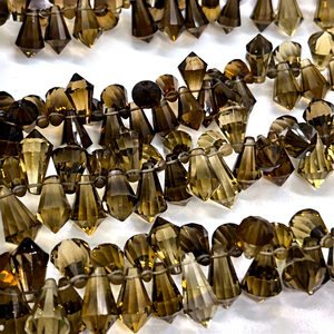 Wholesale 8-Inch Yellow Lady Finger Shape Semi-Precious <b>Beer</b> Quartz Faceted Stone Beads 7x14mm Approx for Jewelry Making - Product Image 1