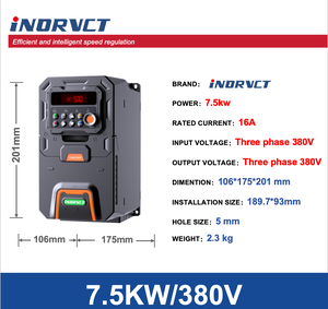 Variateurs de fréquence VFD VSD 5,5 kW 7,5 kW triphasés 380 V 50/60 Hz pour moteurs industriels triphasés - Product Image 3