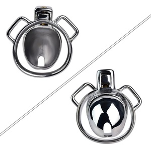 FRRK Metal Chastity Cage Device <b>for</b> <b>Man</b> Realistic Dildo Design Cock Lock Penis Rings Sex <b>Toys</b> Stainless Steel BDSM Sexual Shop - Product Image 2