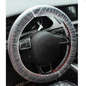 Ensemble de nettoyage en plastique PE transparent et durable pour l'intérieur de la voiture, accessoires jetables, 5 en 1, housse de siège de voiture, housse de <span class=keywords><strong>volant</strong></span> - Product Image 1