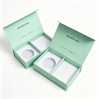 Boîte cadeau personnalisée vert menthe à fermeture magnétique pour soins de la peau, boîte en papier cosmétique à couvercle rabattable, emballage magnétique pour soins de la peau en gros