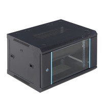 Armoire de serveur murale 19 pouces en acier laminé à froid SPCC pour réseau 9U, CCTV, NVR, DVR, télécommunications et stockage de données