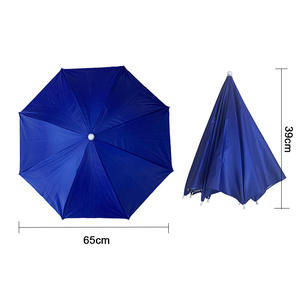 En gros impression personnalisée Portable extérieur résistant au soleil étanche à la pluie mains libres chapeau parapluie pour la pêche randonnée plage Camping - Product Image 6