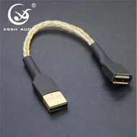 Câble de données USB YIVO Audio Vidéo Ordinateur DAC A-B Mâle vers Femelle 3,8 mm Plaqué Or et Argent Cuivre Pur