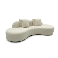 Canapé en tissu incurvé moderne sur mesure pour hôtel, villa, appartement, salon, fabricant de meubles OEM ODM, vente en gros Foshan