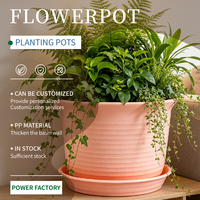 Plateau de pot de fleurs en résine classique moderne, durable pour usage extérieur/intérieur, capacité de 5,13 L, pour plantes circulaires, bonsaïs, succulentes, pothos