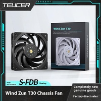TEUCER T30 Ventilateur refroidisseur de processeur 120mm Silencieux 4PIN PWM 12cm Dissipateur thermique en plastique à roulement à billes pour PC Gamers Système de refroidissement dans un boîtier d'ordinateur