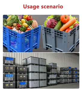 Large Size Euro Industry Collapsible Moving Plastic <strong>Pallet</strong> Container <strong>Stacking</strong> Agriculture Vegetables Fruit Crate <strong>Box</strong> With Wheels - Product Image 2