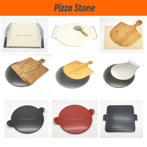 Ensemble de pierres à pizza en <span class=keywords><strong>cordiérite</strong></span> de qualité <span class=keywords><strong>alimentaire</strong></span> de haute qualité, planche rectangulaire résistante à la chaleur avec pelure de bambou, outils à pizza en gros - Product Image 5