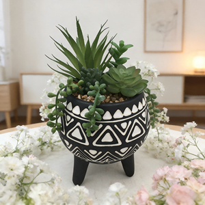 Vase en céramique blanc brillant avec arrangement de faux <span class=keywords><strong>eucalyptus</strong></span> - Décoration intérieure - Product Image 6