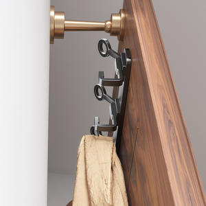 Meiruide Over Door Hooks 3 Pack <b>Gun</b> Ash Rectangle Clothing Organizer Hook Type Storage Rack For Clothes Hats <b>Bags</b> - Product Image 1