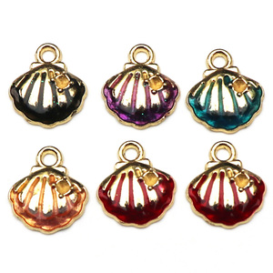 WEGOODZF Charmes mignons en alliage de zinc émaillé, forme de coquillage, d'étoile de mer et de perle d'océan, pour la fabrication d'accessoires, de chaussures et de colliers - Product Image 5