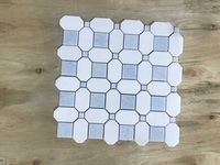 Mosaïque en pierre naturelle bleue en forme de cœur, épaisseur 10 mm, polie, design moderne, carreaux muraux et de sol pour villa