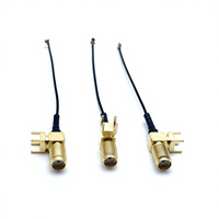 Câble d'extension coaxial IPX UFL MHF4, adaptateur RF SMA femelle à angle droit, mini 1,13 mm, 50 ohms, antenne WiFi, queue de cochon avec montage sur circuit imprimé