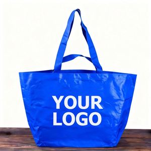 Bolsas de Compras Tejidas de PP Ecológicas al por Mayor, Bolsas de Supermercado Laminadas con Logotipo Impreso Personalizado - Product Image 1